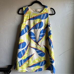 Tea Collection Linen Cotton Mini Dress Minimalist Coastal‎ Summer Dress Sz XS